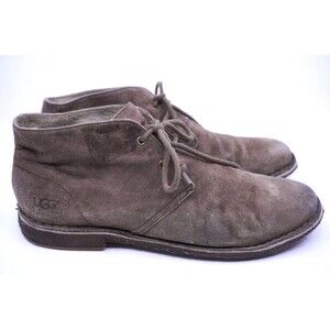 UGG Chukka Boots Mens Size 10.5 Gray Suede Round Toe Lace Up Ankle 1005487